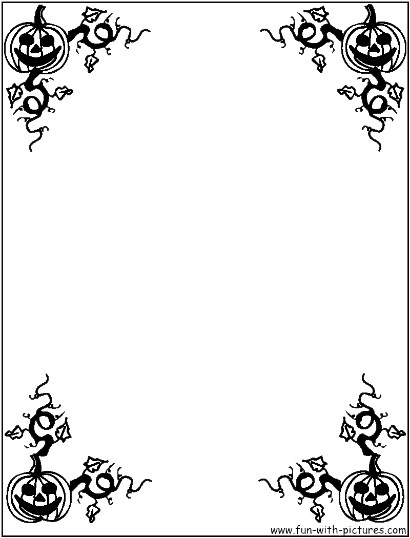 Halloween Border Png - Halloween Border Black And White (800x1050), Png Download