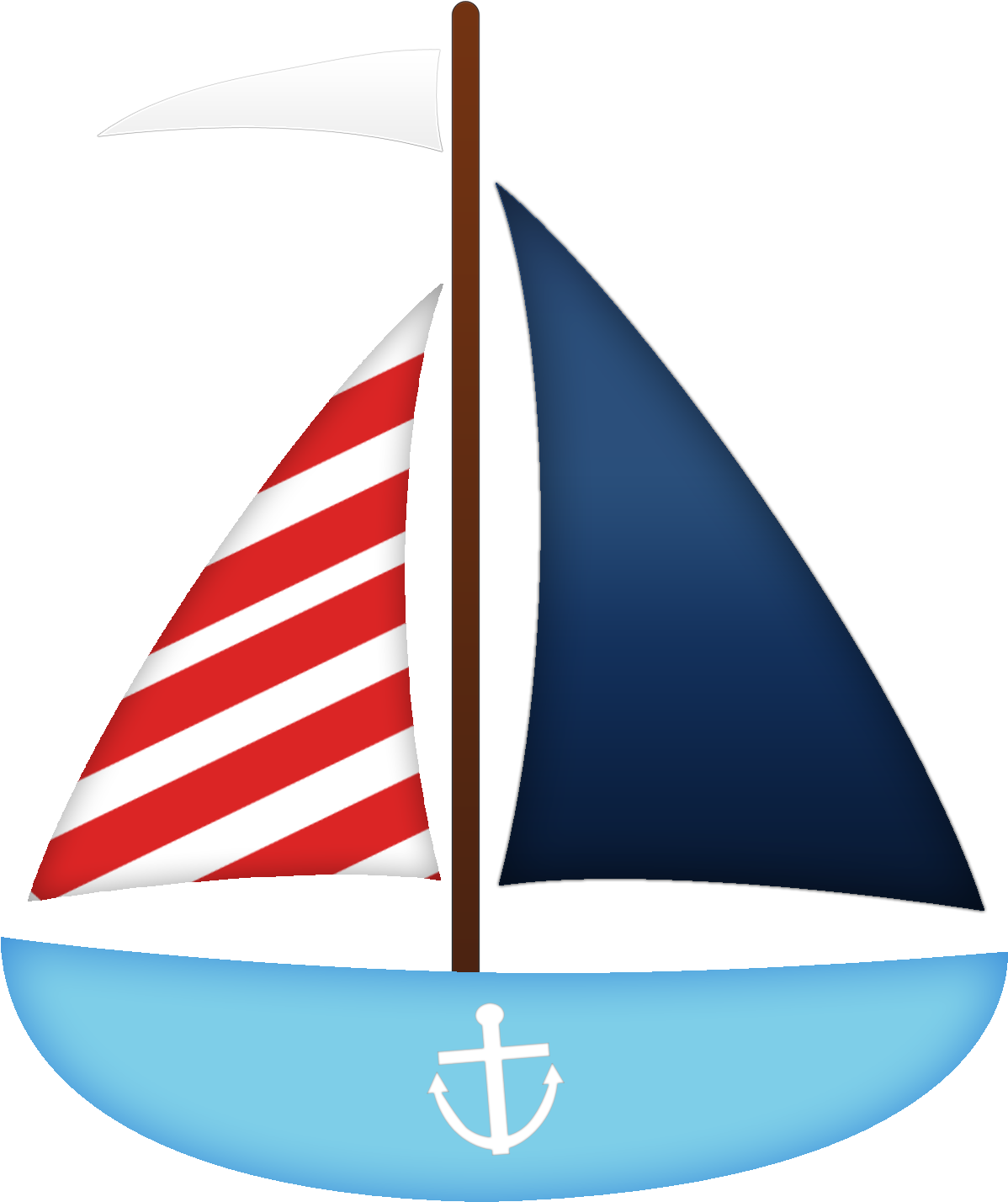 Sail Boat - Nautical Boat Clipart (1400x1600), Png Download