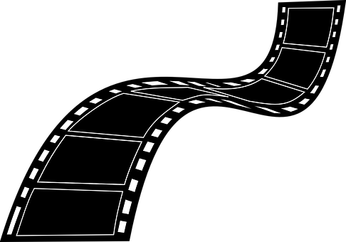 Camera Movie Film Strip Reel Cinema Entert - Movie Tape Clip Art (486x340), Png Download