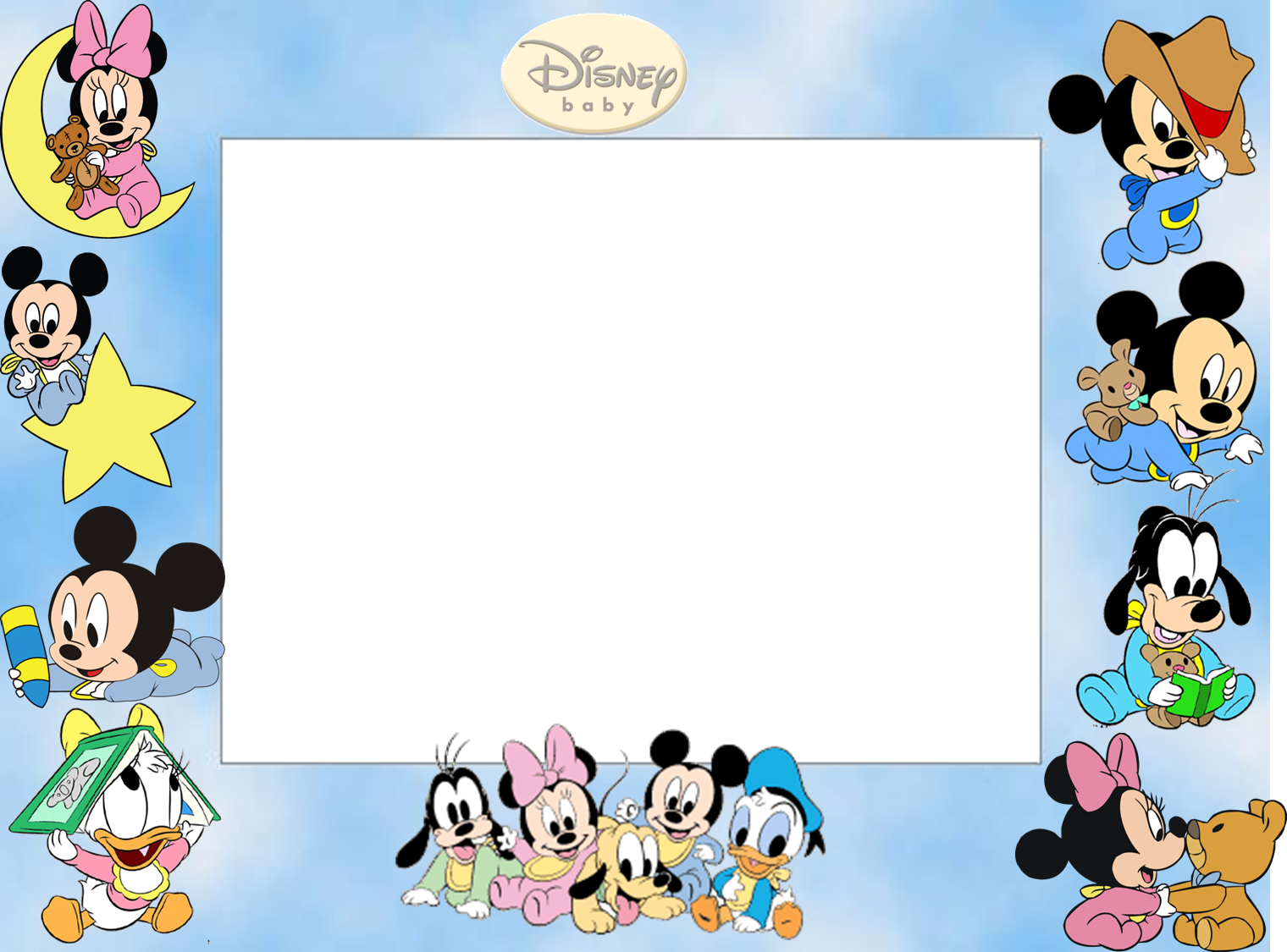 Download Molduras Em Png Baby Disney Clipart Mickey - Mickey Mouse Baby (900x666), Png Download