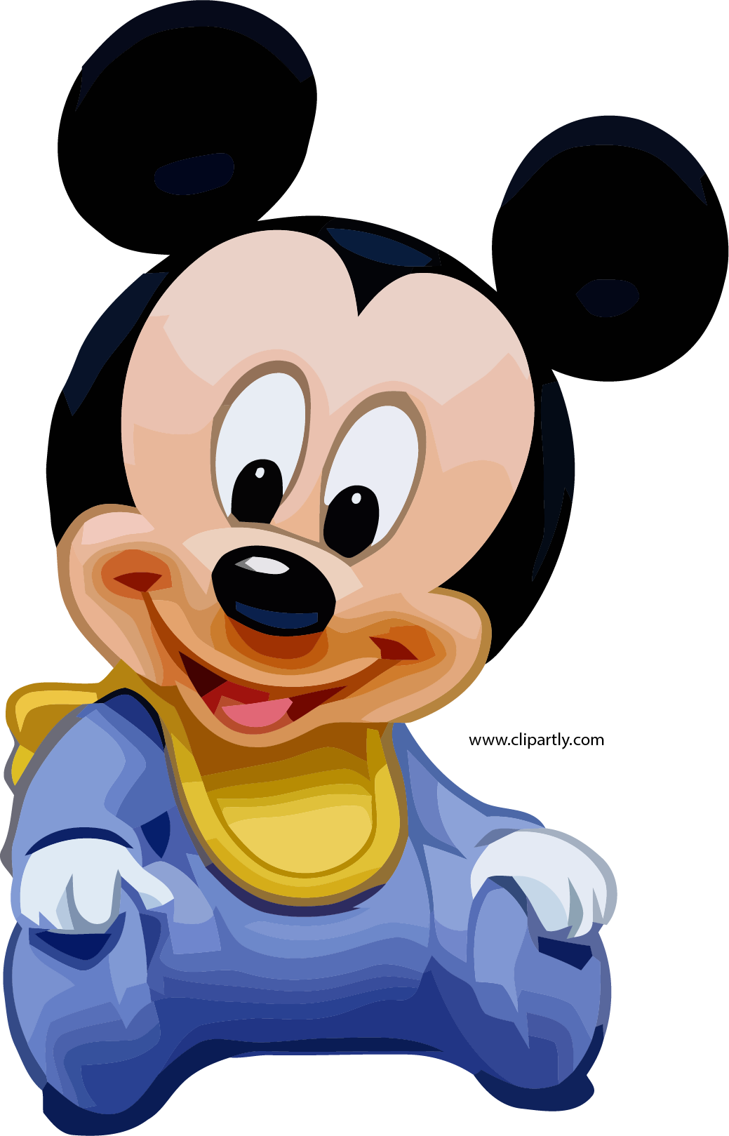 Mickey Kid Staying Clipart Png - Dibujo De Mickey Bebe (1039x1619), Png Download