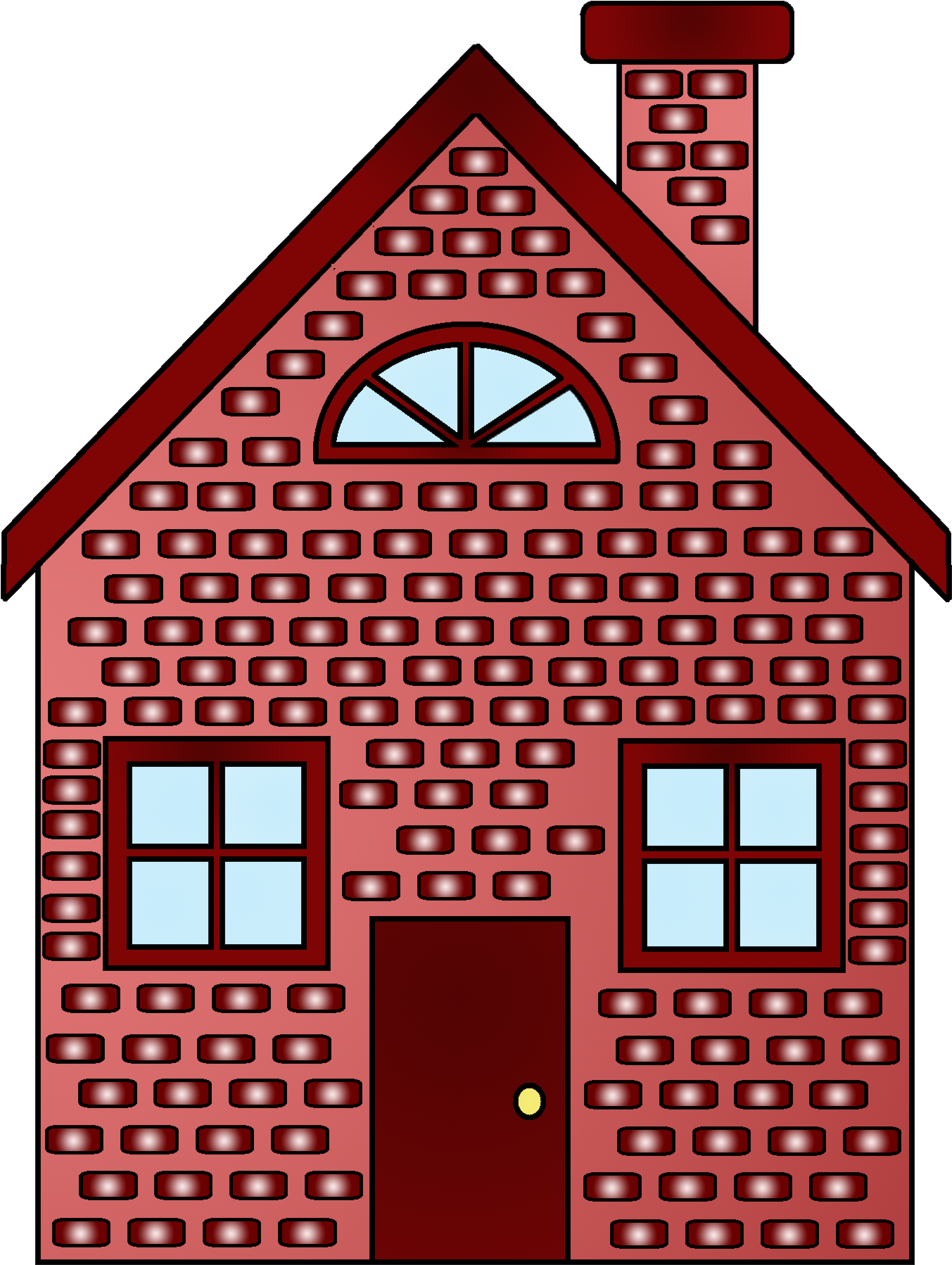 Drawn Hosue Brick House - 3 Little Pigs Brick House (1477x1837), Png Download