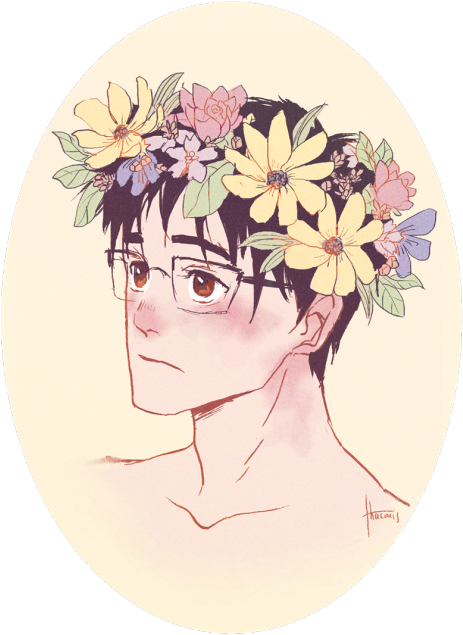 Yuri Plisetsky Flower Crown (500x700), Png Download