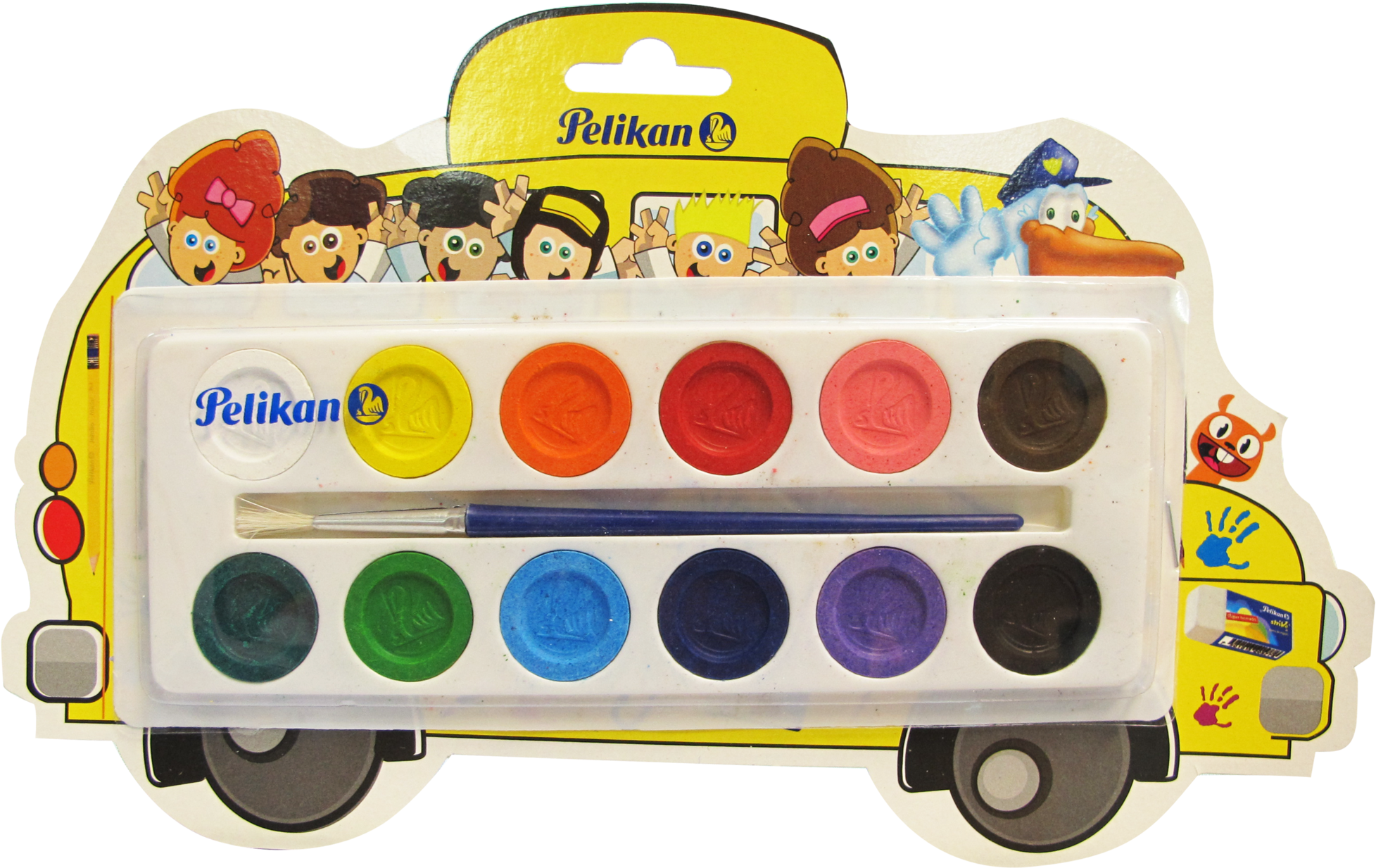Watercolour School Bus 12 Colours - Watercolor Painting (2048x2048), Png Download