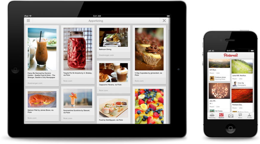 Pinterest App - Mobile App Design (920x542), Png Download
