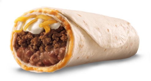 Taco Bell Burrito Png - Taco Bell Dollar Beefy 5 Layer Burito (500x268), Png Download
