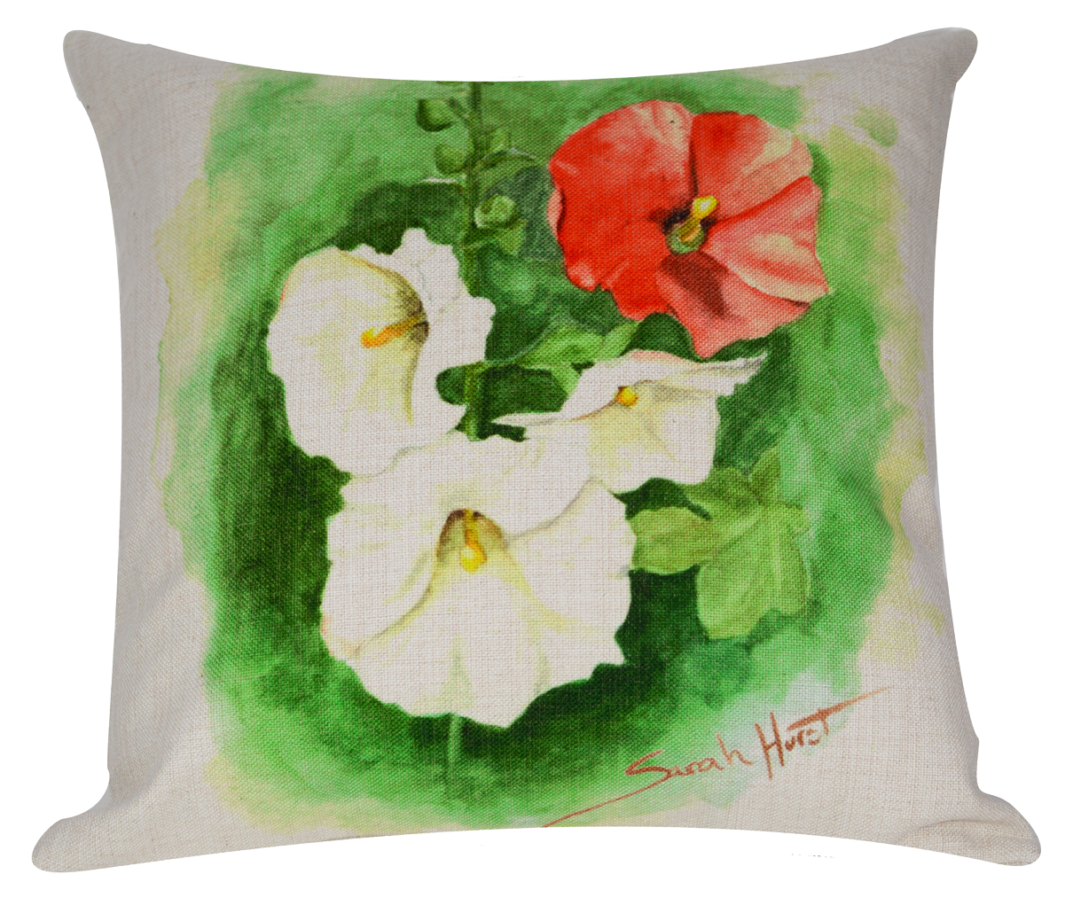 Hollyhock Throw Pillow 18"x18" - Cushion (1200x1200), Png Download