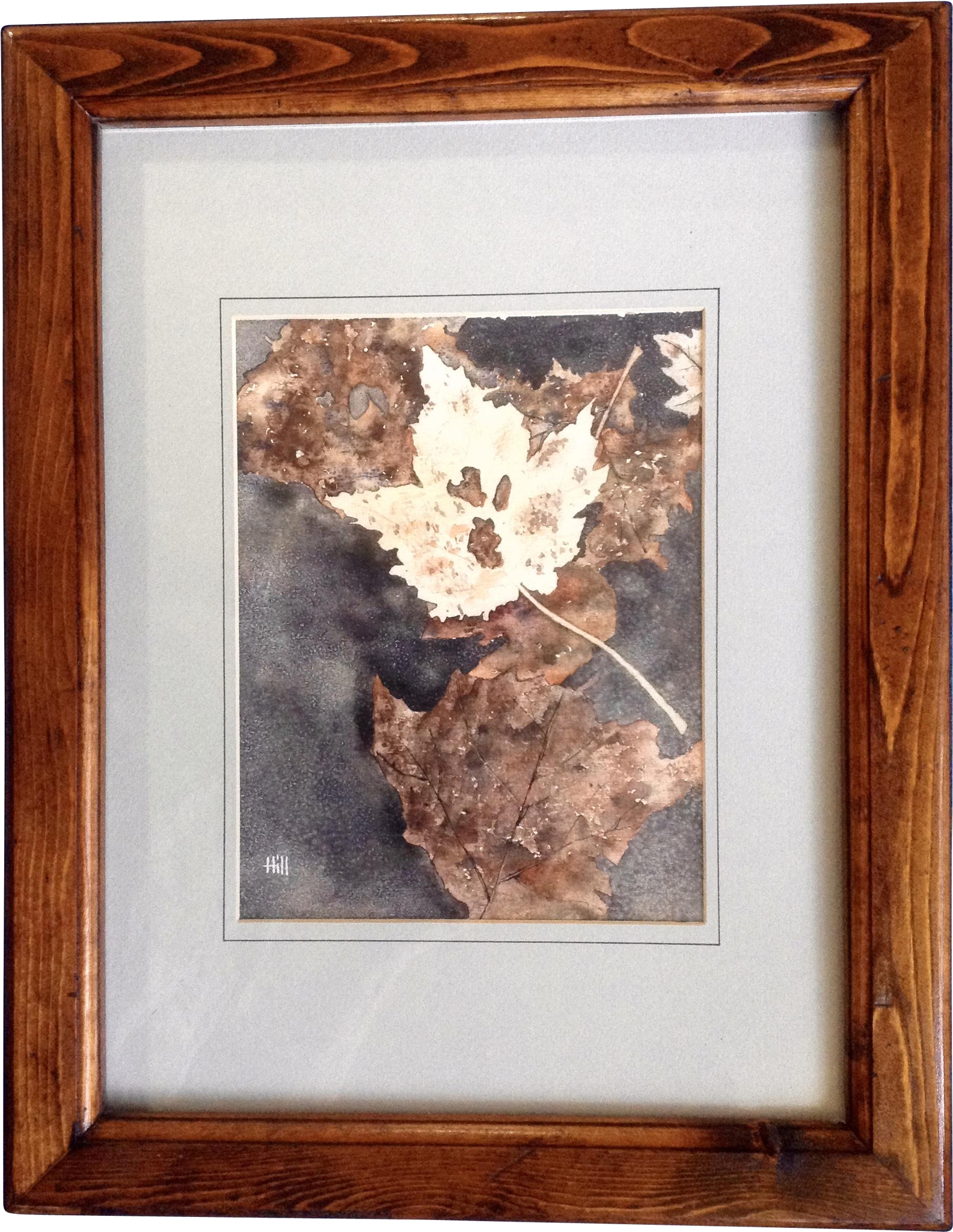 Hill, Autumn Maple Leaf Watercolor Painting Works On - Picture Frame (2048x2048), Png Download