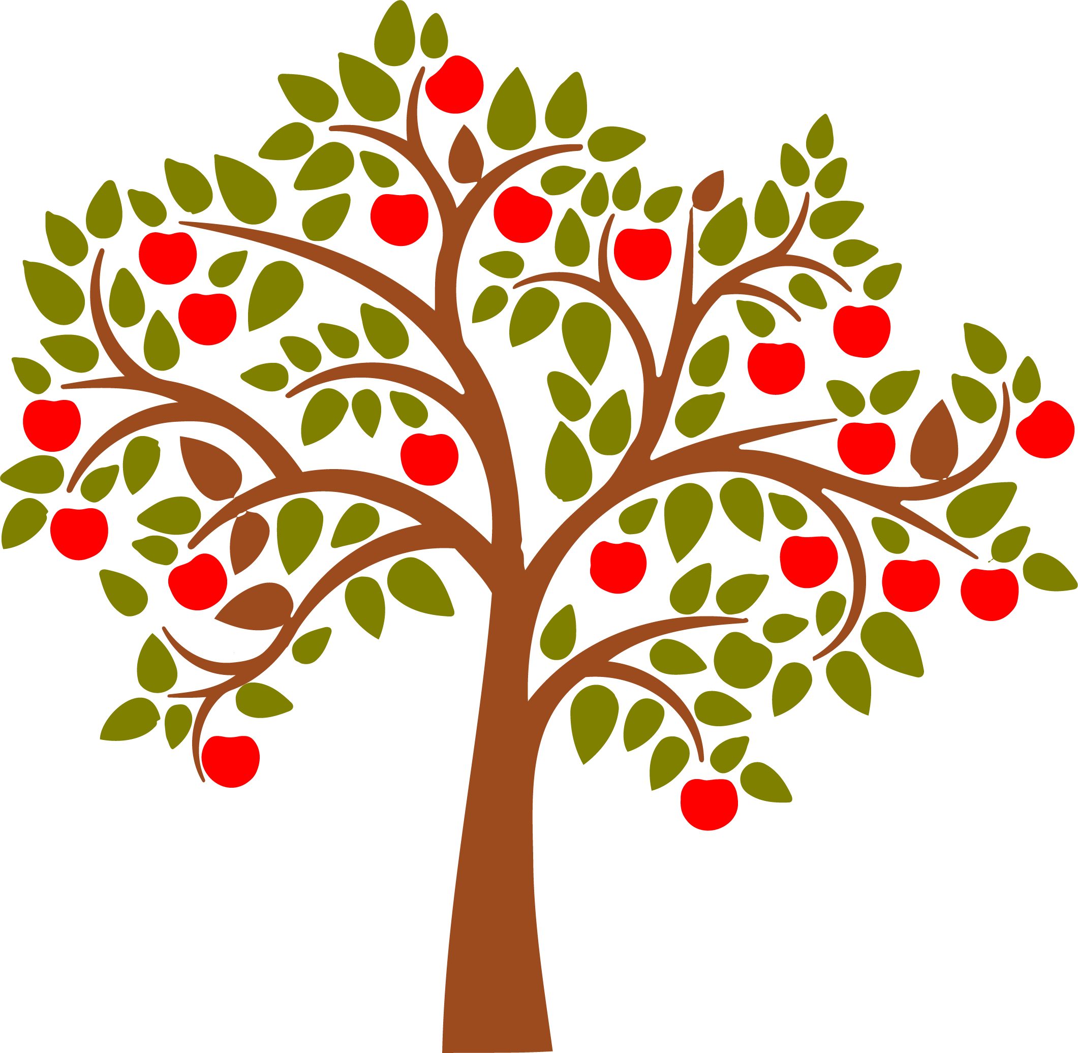 Tree Wall Decal Apples Stenciling And Journaling - Apple Tree Vector Png (2121x2072), Png Download