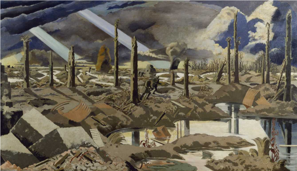Paul Nash, The Menin Road, June 1918, Iwm Art - Stanley Spencer War Paintings (980x714), Png Download