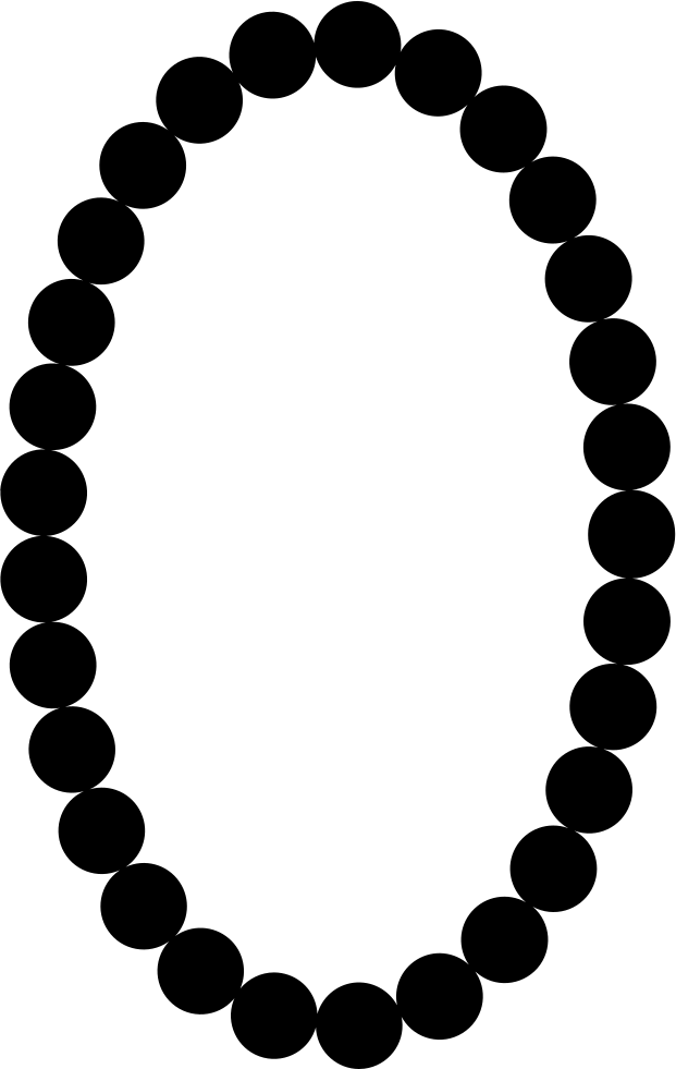 Pearls Necklace Oval Frame Shape Comments - Mardi Gras Beads Silhouette (621x981), Png Download