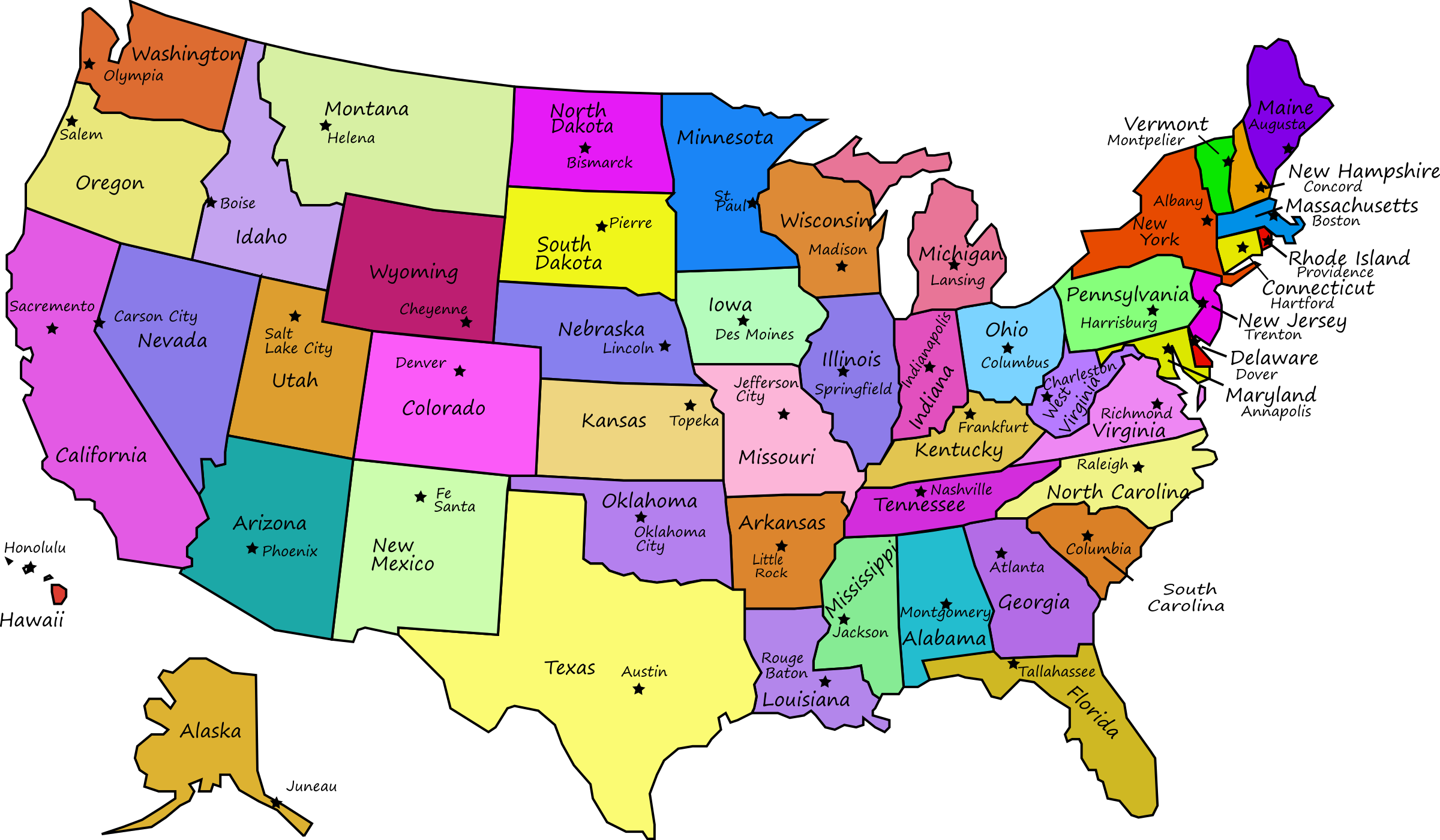 Big Image - Civil War Map Capitals (2400x1400), Png Download