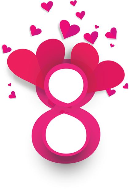 Womens Day 8 March Typography Free Vector Http - 8 March Women's Day Png (640x640), Png Download
