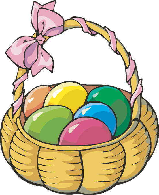 Web Design Clip Art - Basket Of Easter Eggs (552x675), Png Download