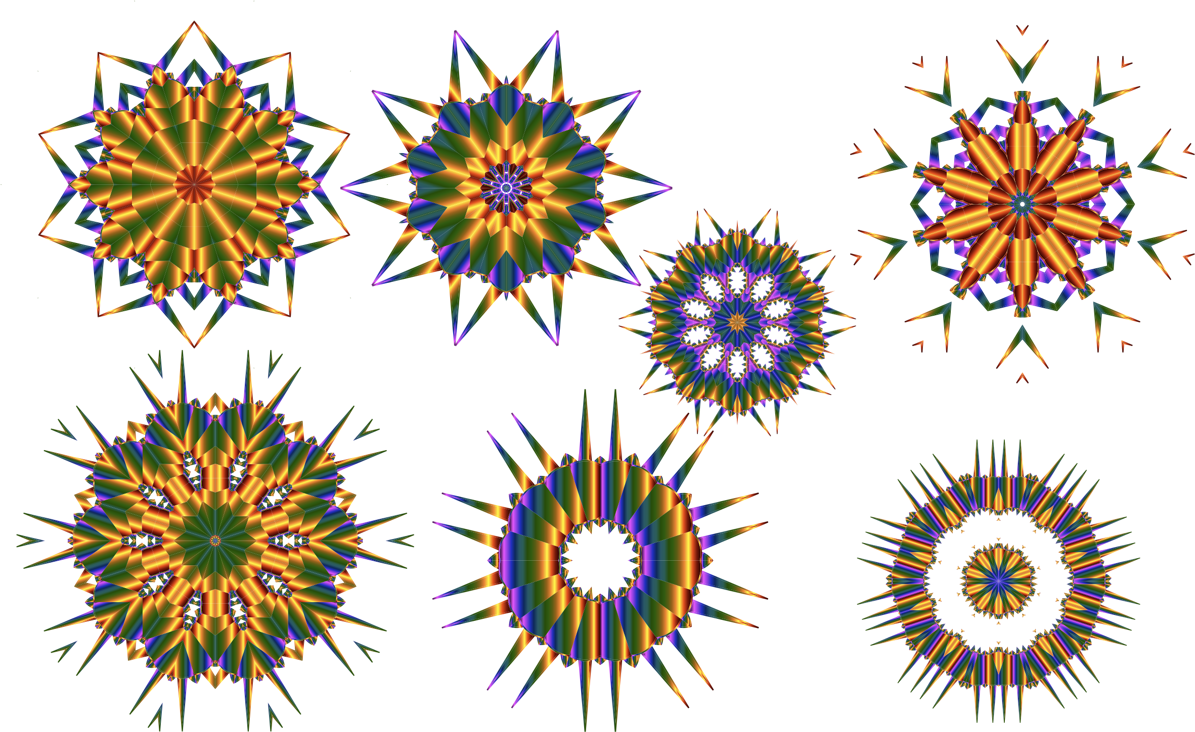 This Free Icons Png Design Of Rainbow Snowflakes (2400x1500), Png Download