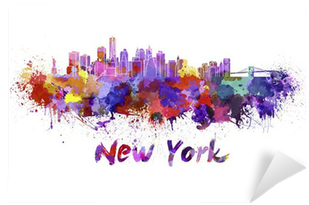 Gallery Direct Paulrommer's 'new York Skyline In Watercolori' (400x400), Png Download