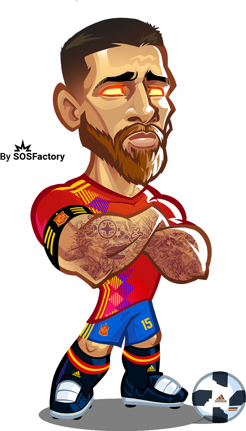 Sergio Ramos Caricature Football Soccer, Football Players, - Caricaturas Sergio Ramos (1000x1413), Png Download
