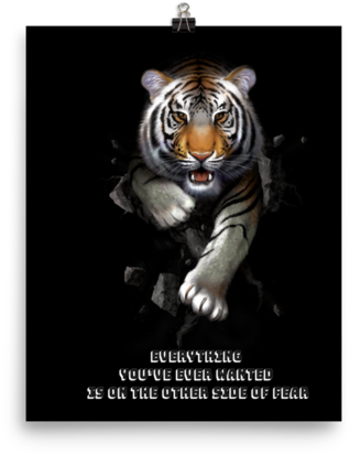 The Mountain Tiger Stalk Wall Art Illustration - Illustration (600x600), Png Download