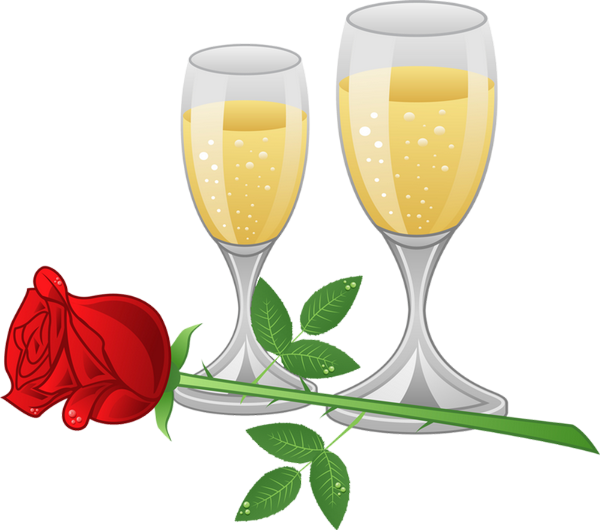 Flûtes De Champagne - Transparent Champagine Glasses Png (600x530), Png Download