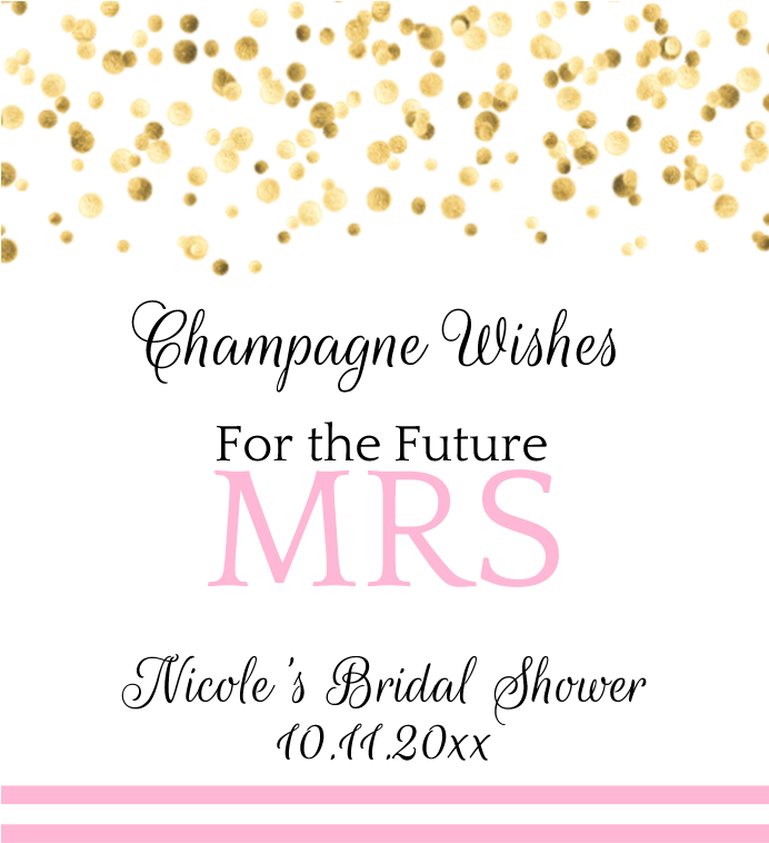 Wedding Champagne Label - Gold Confetti Transparent Background (691x790), Png Download