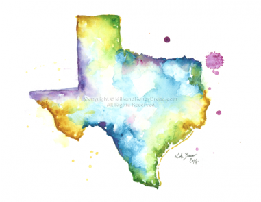 Pretty Texas Map (380x380), Png Download