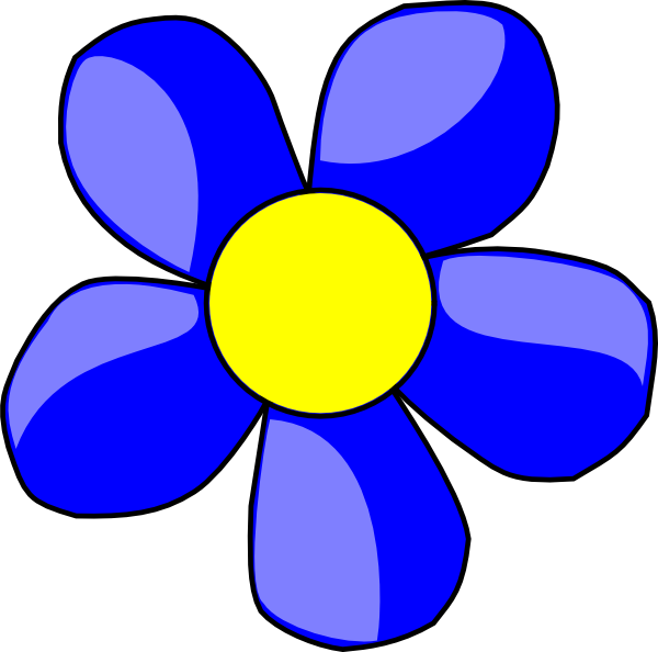Flowers Clipart Clipart - Clip Art Blue Flower (600x594), Png Download
