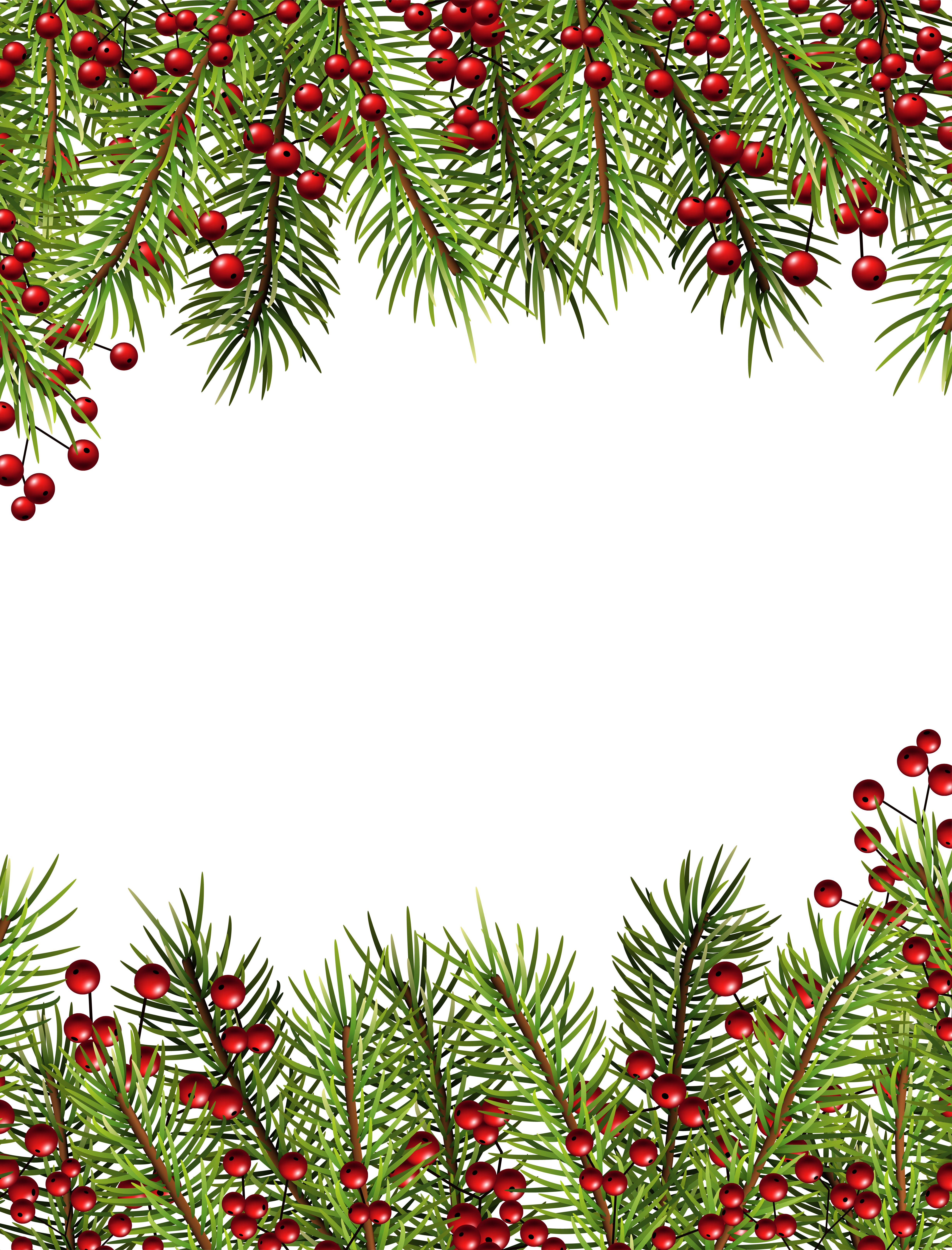 Christmas Holly Border Png Clipart Borders And Frames - Christmas Border No Background (900x1182), Png Download