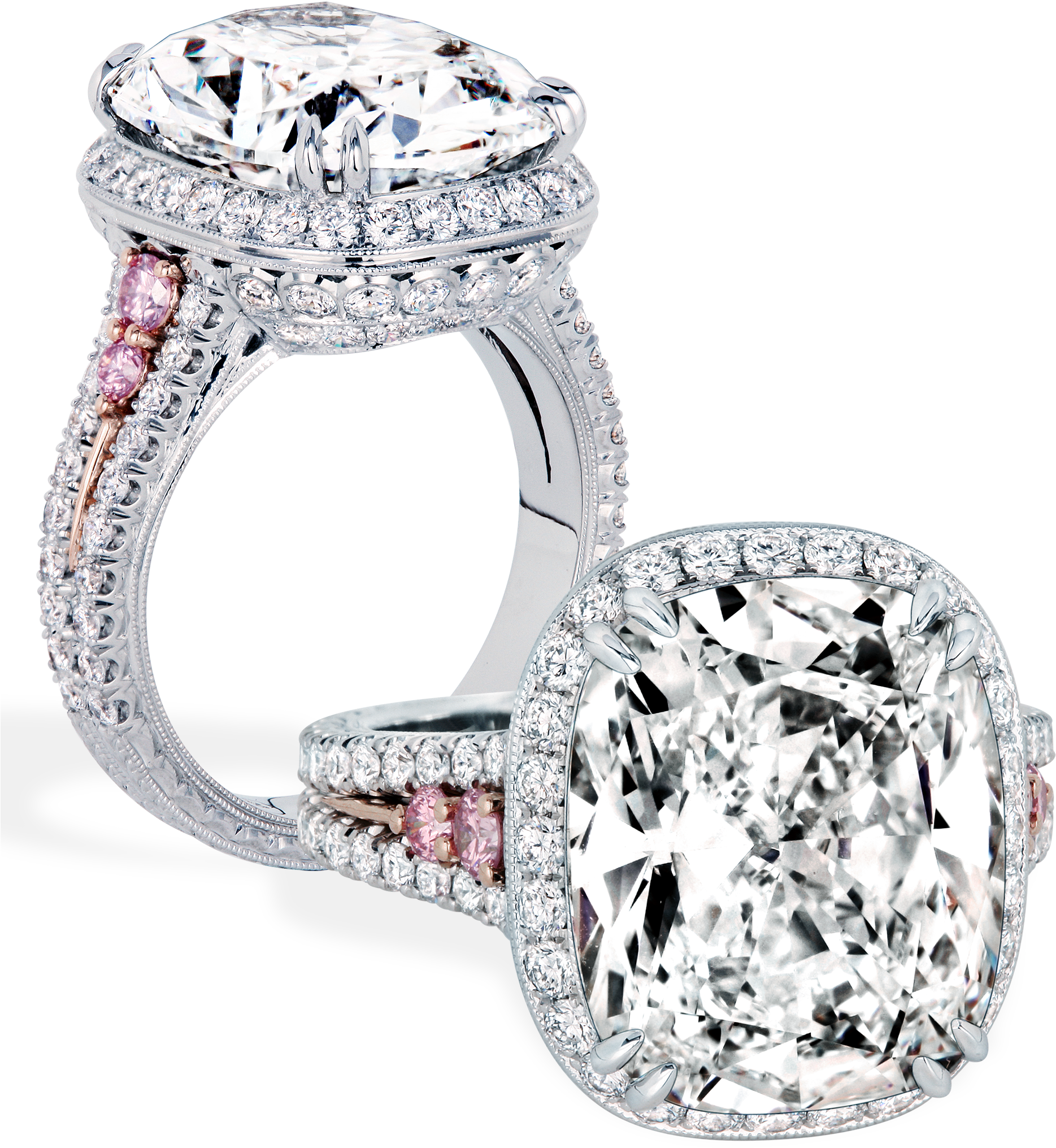 Jack Kelége Engagement Ring - Jack Kelege Pink Diamond Engagement Rings (1934x2055), Png Download