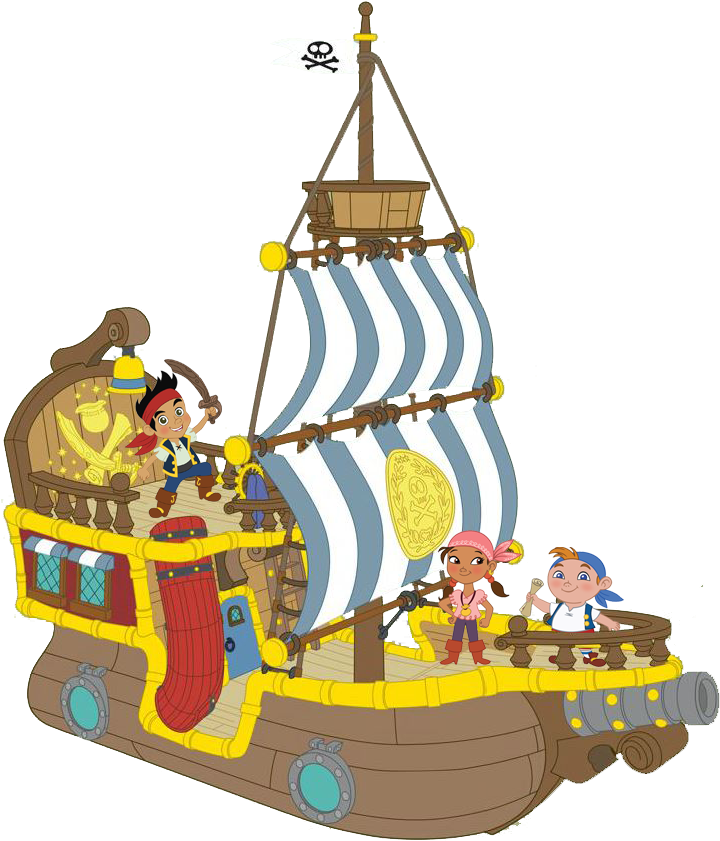 Jake And The Neverland Pirate Clipart Black And White - Jake And The Neverland Pirates Bucky Pirate Ship (737x861), Png Download