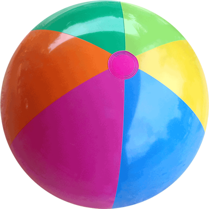Beach Ball Purple Orange Blue - Balloon Beach Png (750x750), Png Download