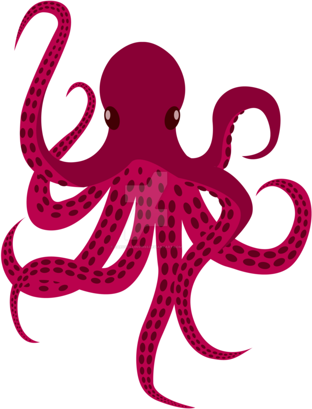 Red Octopus By Carocollins - Octopus Vector Png (894x894), Png Download