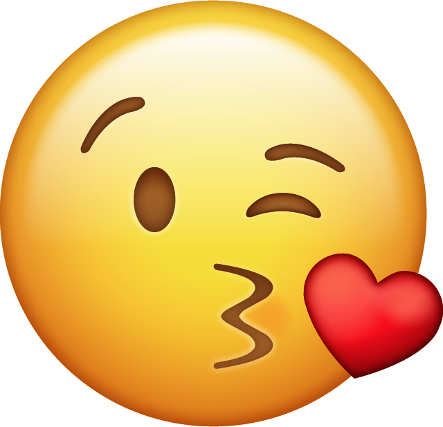 Download Kiss With Heart Iphone Emoji Jpg - Kiss Face Emoji Png (640x618), Png Download