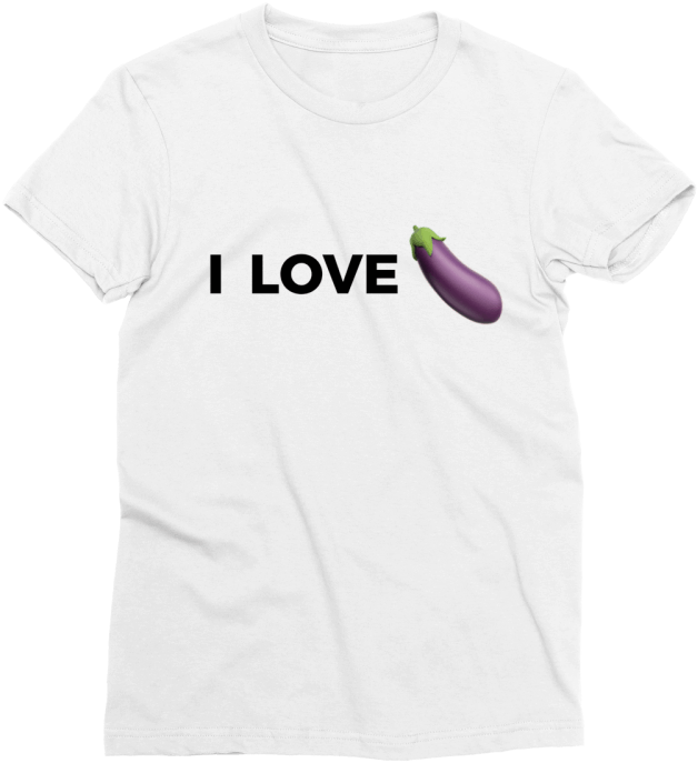 Bottom Basics I Love Eggplant Emoji Top T-shirt - Spacex T Shirt (750x750), Png Download