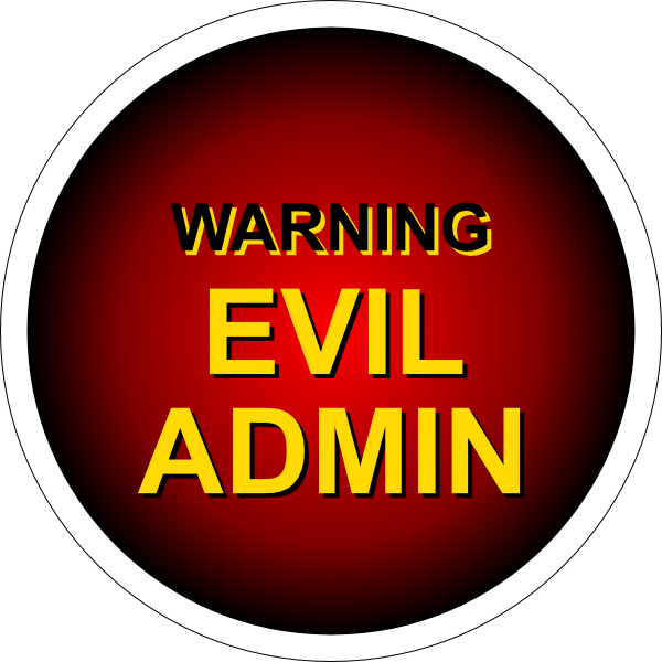 Free Vector Evil Admin Warning Clip Art - Admin Clip Art (600x600), Png Download