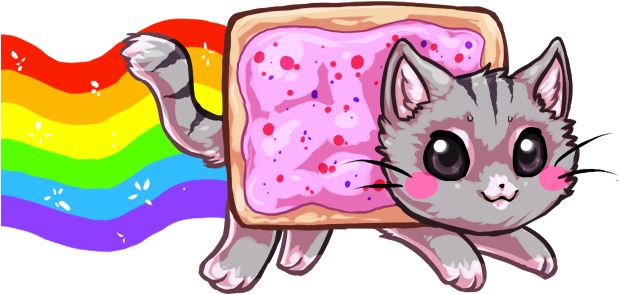Nyan Cat By Bricu - Нян Кэт Арт (625x376), Png Download