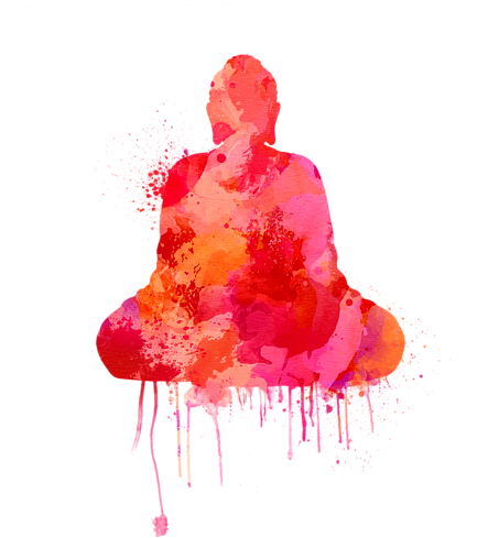 Click And Drag To Re-position The Image, If Desired - Red Buddha Watercolor Art Art Print - Mini (452x700), Png Download