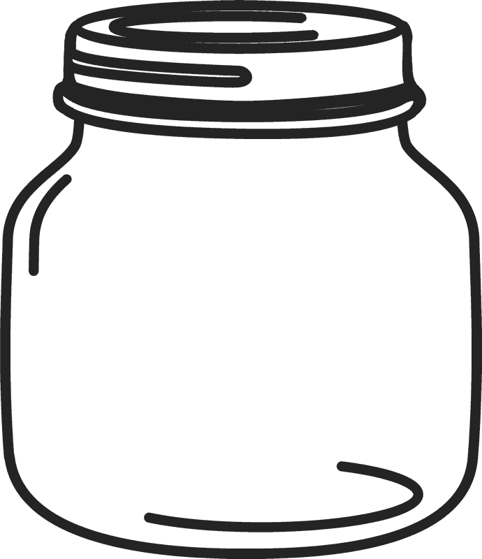 Petite Mason Jar Rubber Stamp - Transparent Mason Jar Clip Art (690x800), Png Download
