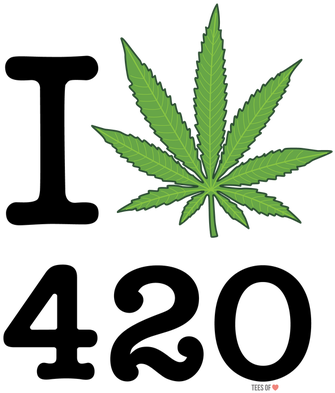 I Love 420 T-shirt Only $12 - Grey Marijuana Leaf (475x453), Png Download