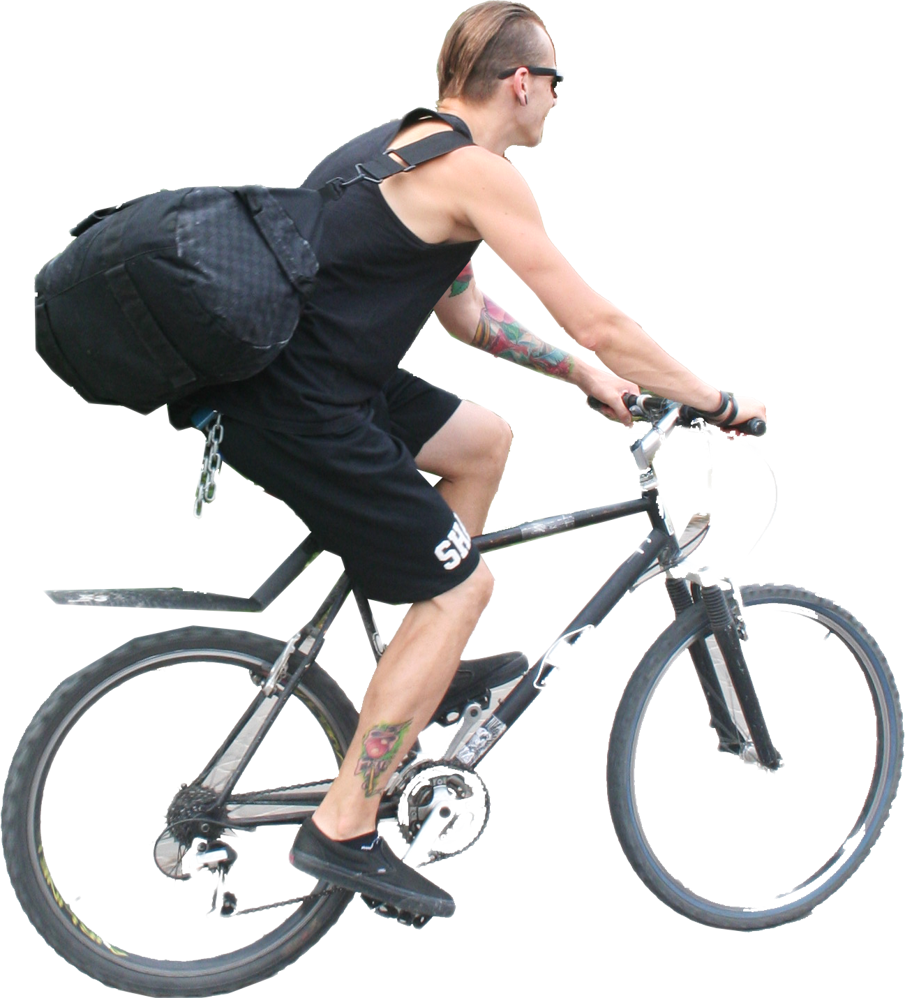 People Cutouts - - People On Bicycle Png (1297x1430), Png Download