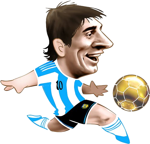 Messi Football Soccer, Soccer Players, Cartoon Pics, - Caricaturas Futbol (500x500), Png Download