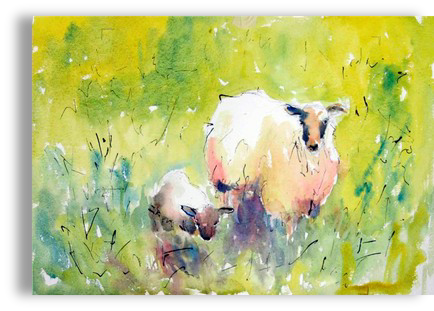 In The Meadow Options - Painting (434x311), Png Download