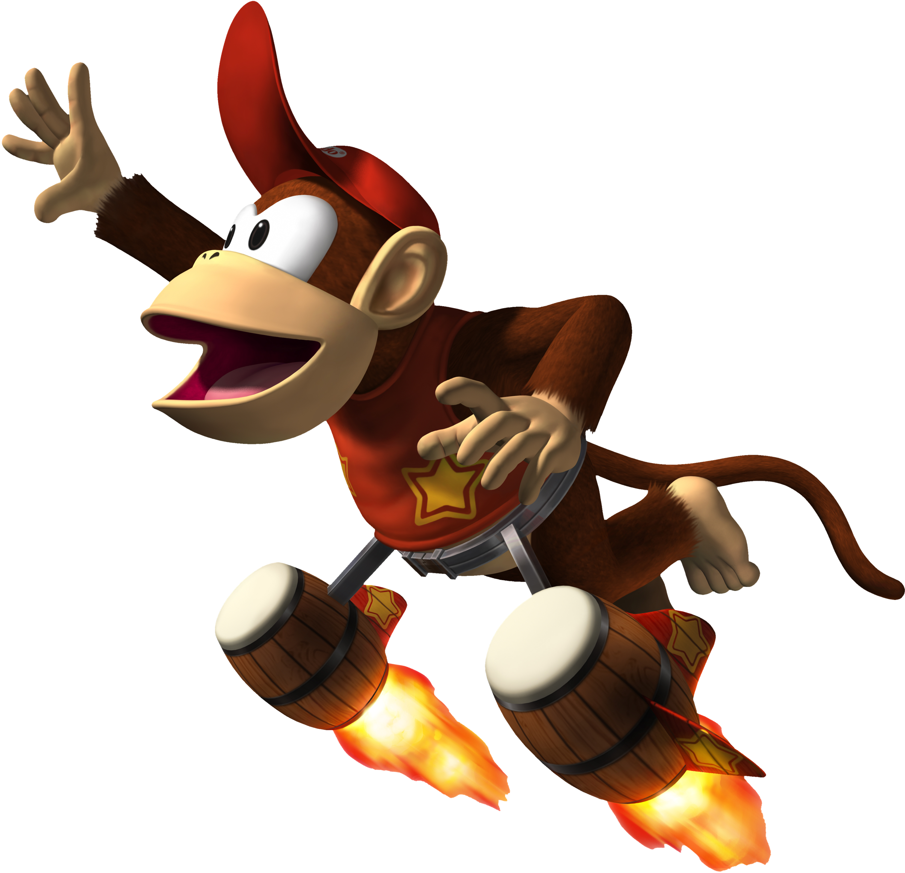 Donkey Kong Barrel Blast Diddy (3072x2915), Png Download