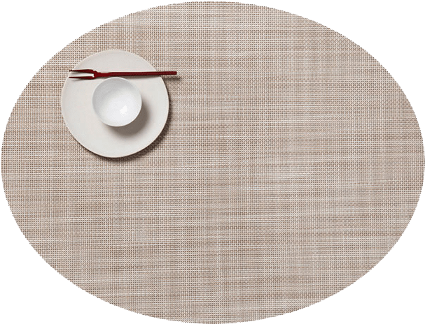 Table - Chilewich Mini Basketweave Placemat Oval (620x465), Png Download