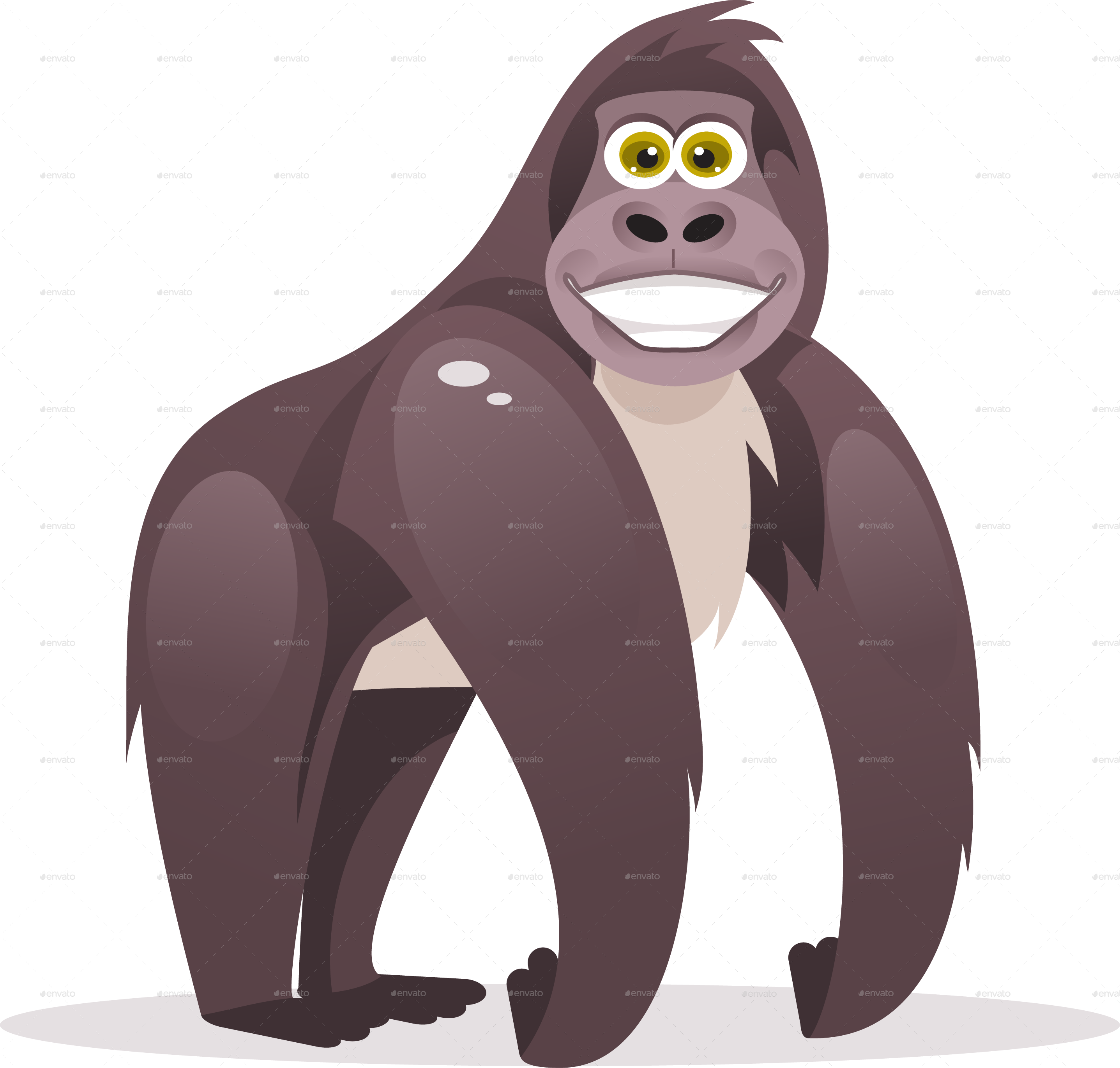Gorilla Cartoon Png - Illustration (2874x2741), Png Download