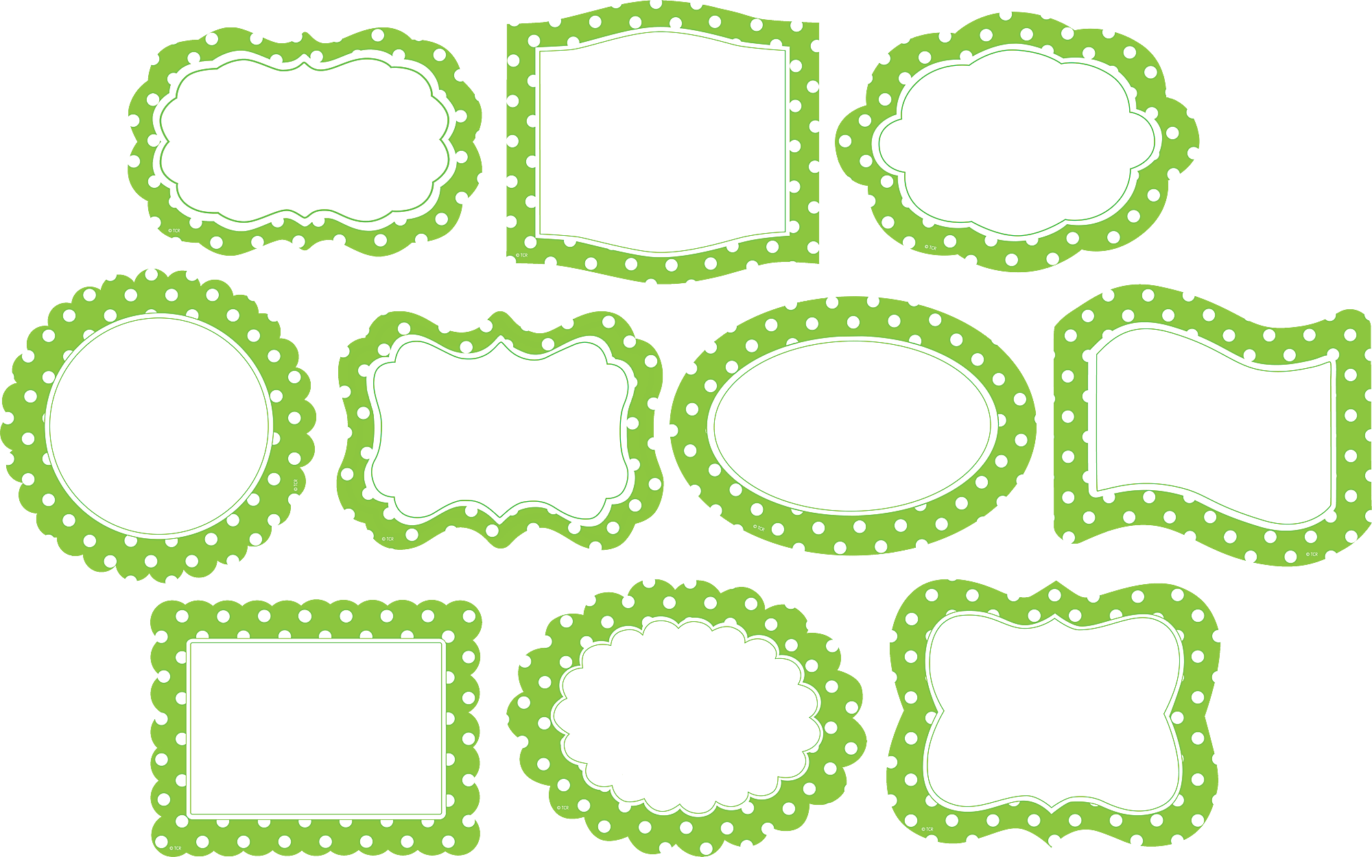 Lime Border Frame Png Photos - Green Polka Dot Frame (1024x640), Png Download