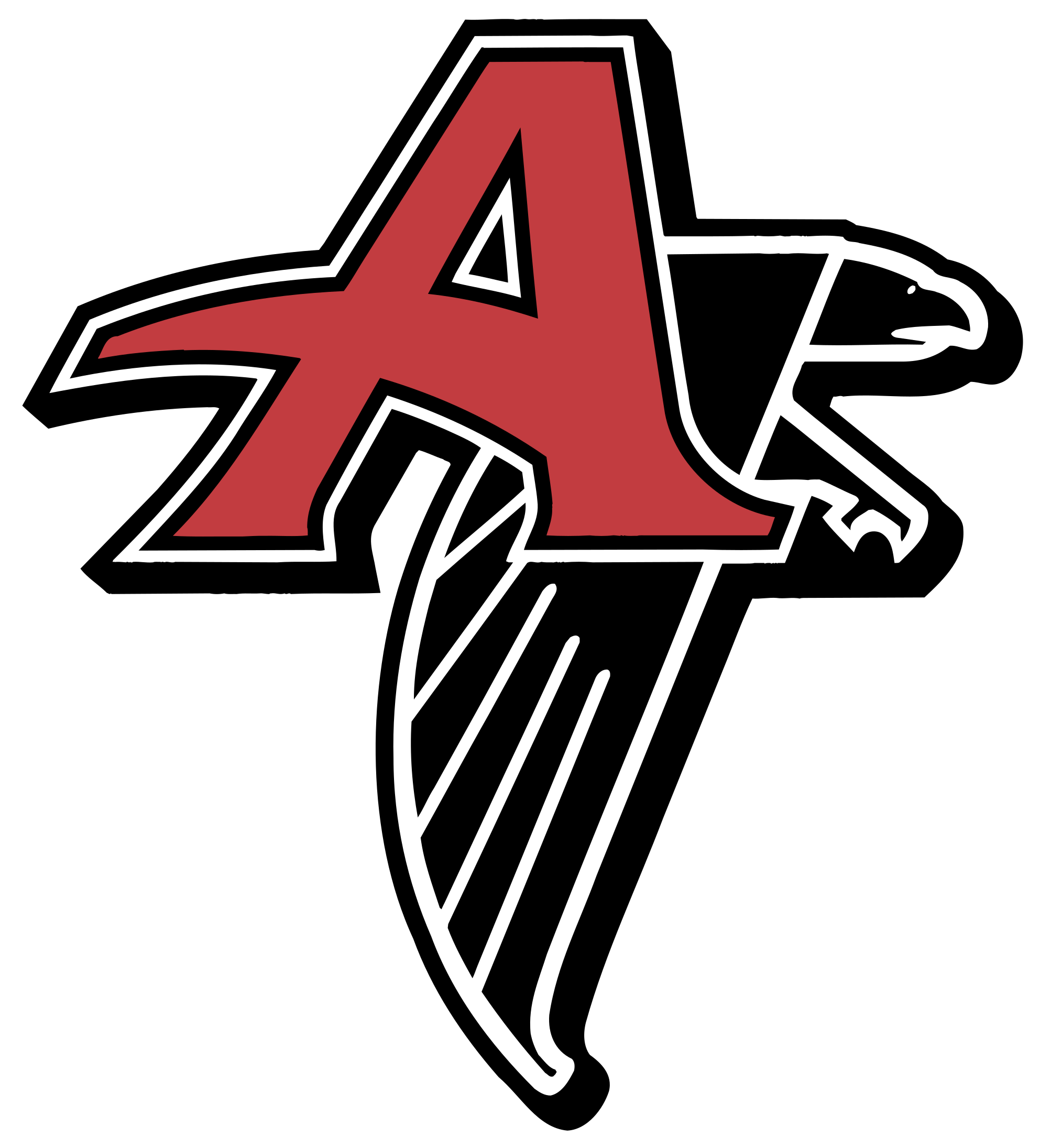 Atlanta Falcons 2 Logo Png Transparent - Atlanta Falcons Retro Logo (2400x2400), Png Download