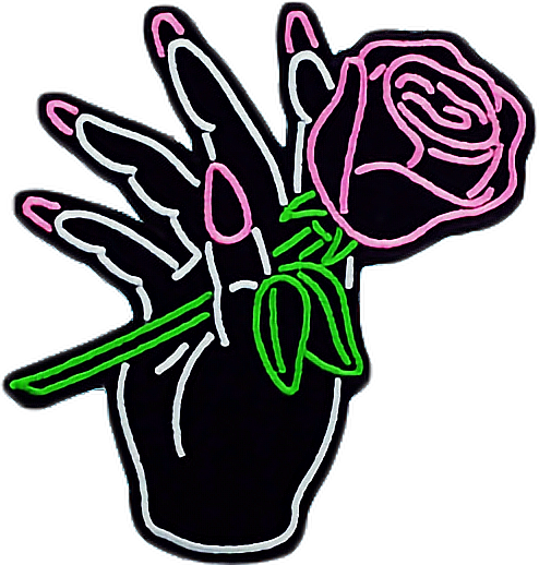 Tumblr Aesthetictumblr Rose Hand Patch Grunge (494x518), Png Download