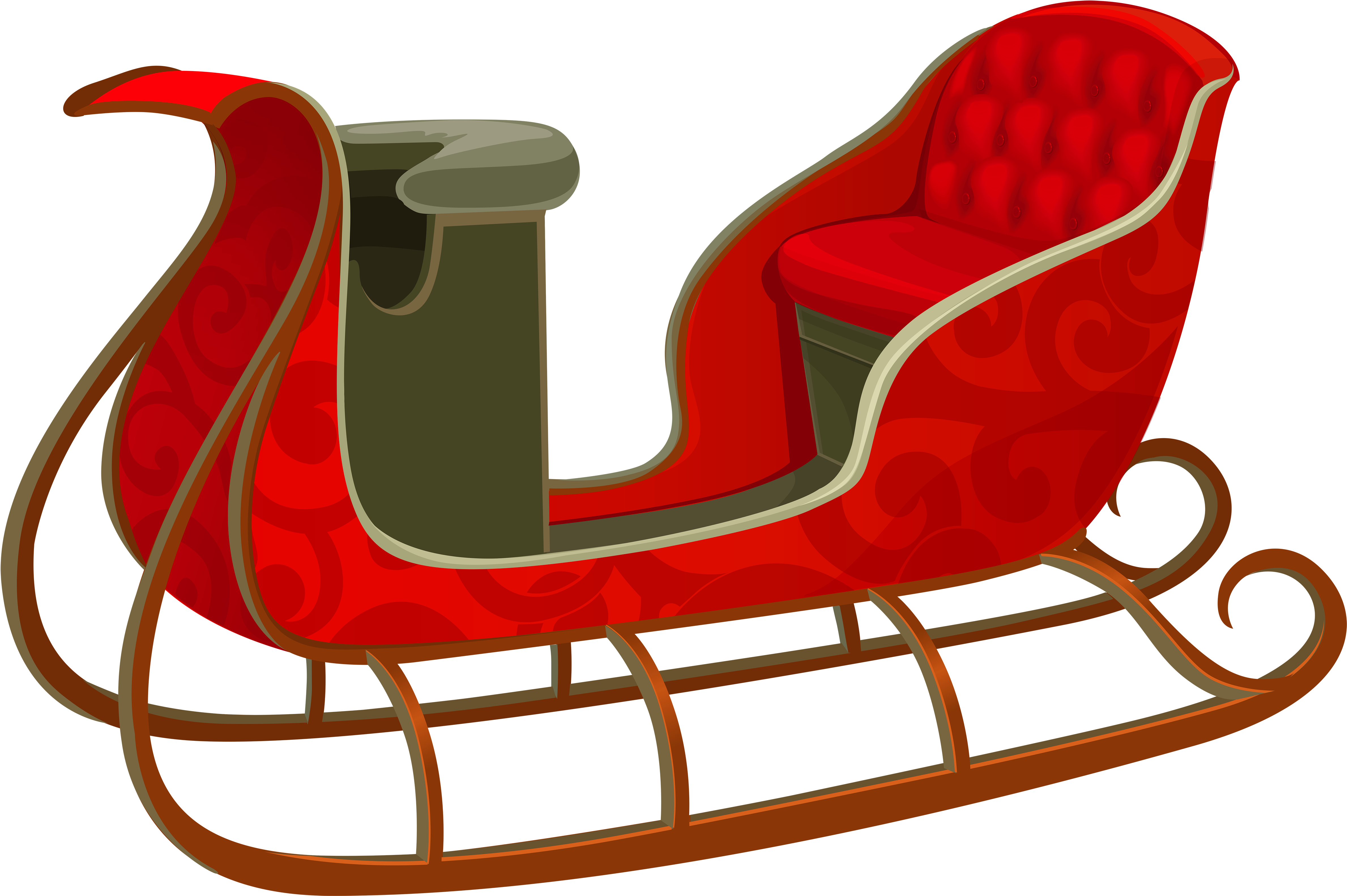 Sleigh Clipart Red Sled - Sled Clipart (5000x3396), Png Download