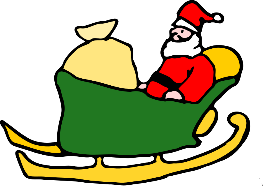Santa In His Sleigh Clipart Png (600x428), Png Download