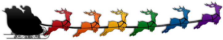 Large Pixel Box Made Of Pixels In The Colors Of The - Santa Sleigh With Bisexual Reindeer Poster Print (landscape) (800x800), Png Download
